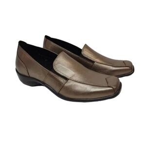 1803 Women's Brown Bronze Metallic Slip-On Shoes Loafers Size 37 (6.5)